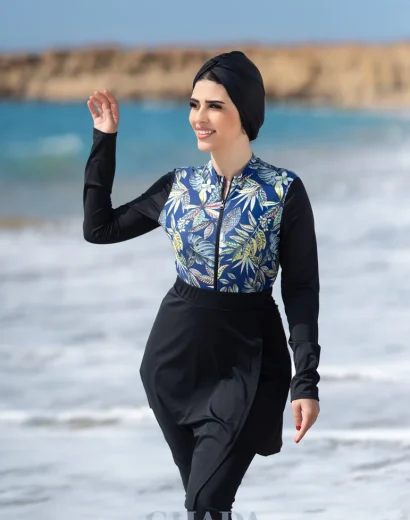 Maillot de bain burkini imprimé floral (1)